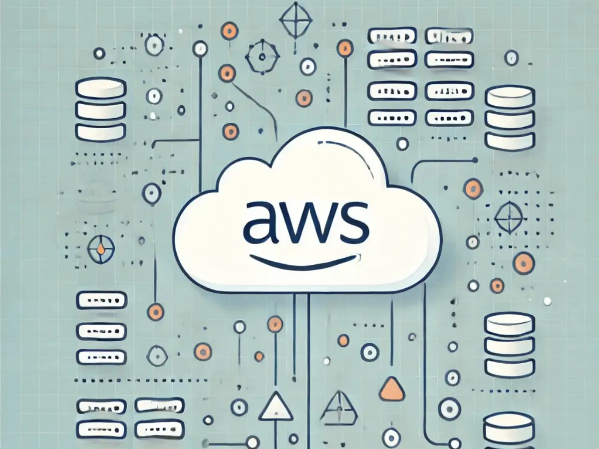 A-clean-and-simple-illustration-depicting-cloud-infrastructure-with-a-focus-on-AWS-used-for-the-blog-titled-4-ways-to-build-retrieval-augmented-generation-on-AWS