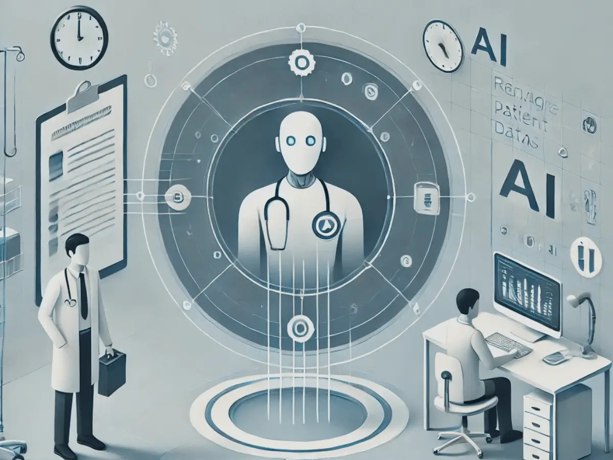 an-illustration-depicting-how-conversational-ai-in-healthcare-revolutionizes-patient-care-and reducing-clinical-workload