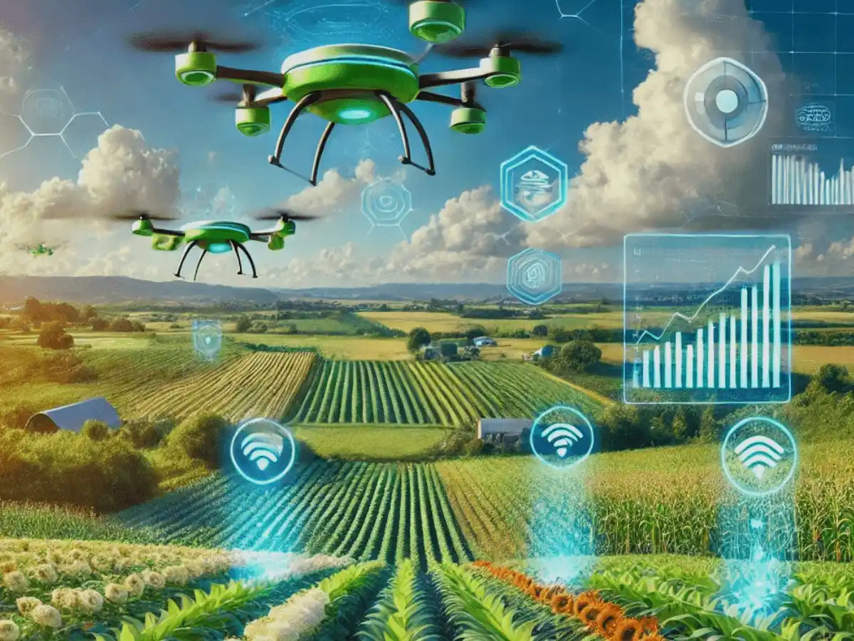 How-is-ai-in-agriculture-shaping-the-future-ai-drones-monitoring-farmland-with-holographic-crop-data