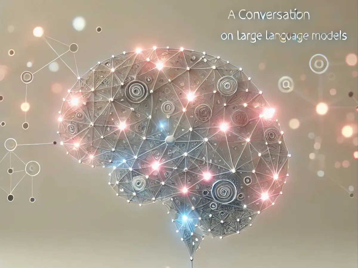 Futuristic AI neural network for conversation testing for the blog titled conversation test on large language models